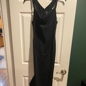 Long black dress with cowl neck - stretchy material sM/AU10